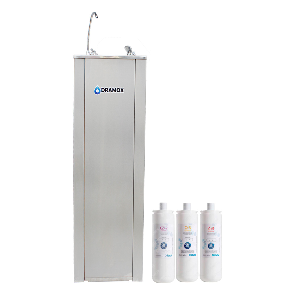 Bebedero de agua cuadrado inox con filtros c3 c5 y cz7